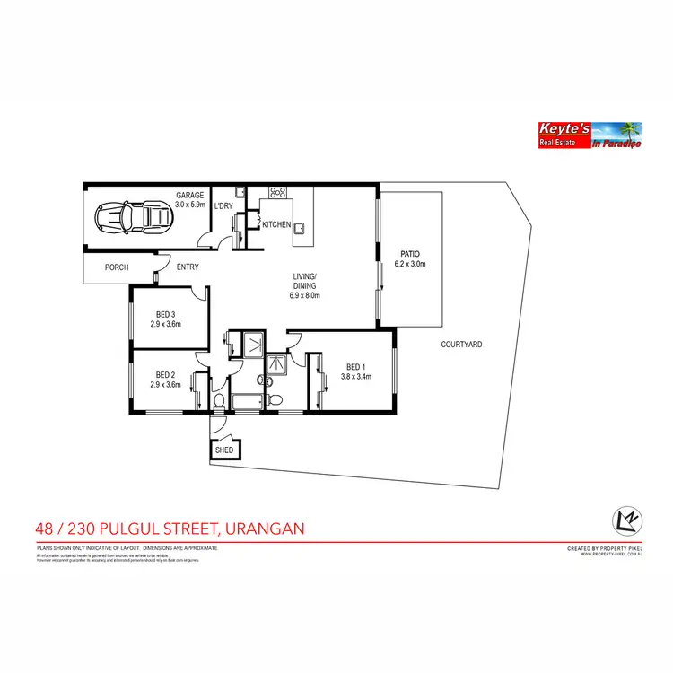 Floorplan of Homely semi-detached listing, 48/230 Pulgul Street, Urangan QLD 4655