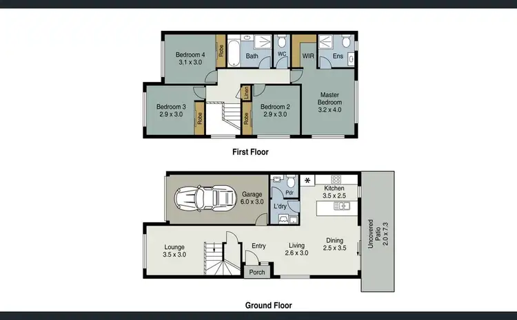 Floorplan of Homely semi-detached listing, 2/4 Angela Way, Pimpama QLD 4209