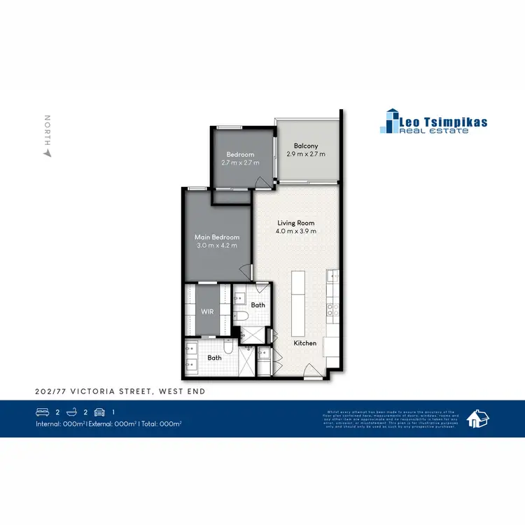 Floorplan of Homely apartment listing, 202/77 Victoria Street, West End QLD 4101