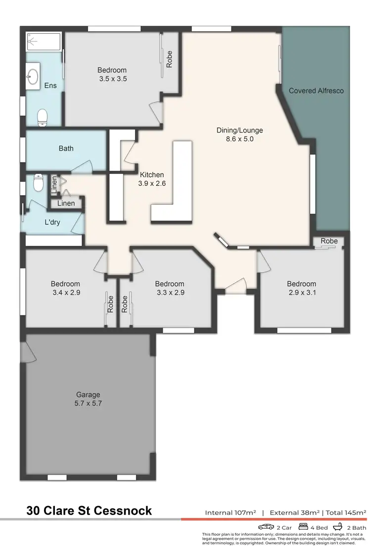 Floorplan of Homely house listing, 30 Clare Street, Cessnock NSW 2325