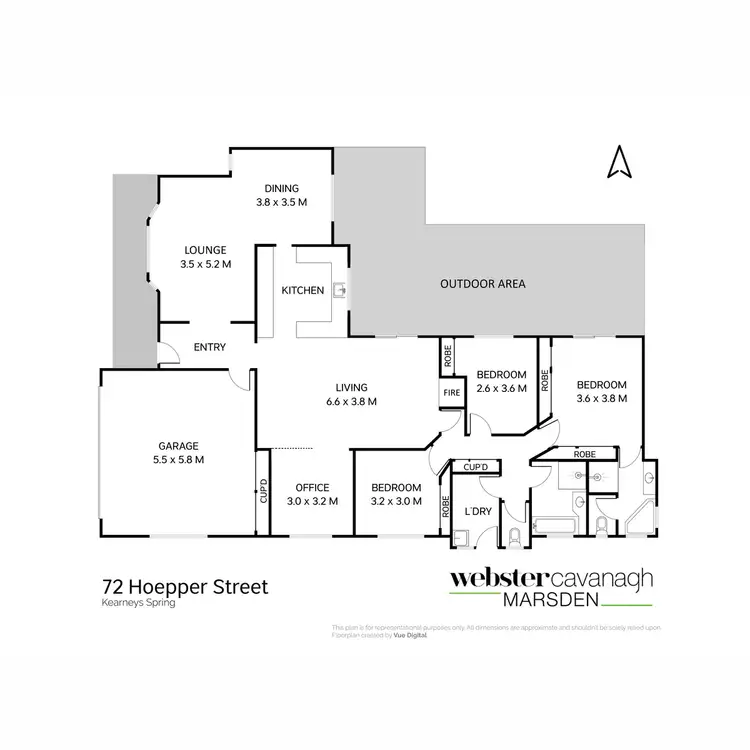 Floorplan of Homely house listing, 72 Hoepper Street, Kearneys Spring QLD 4350