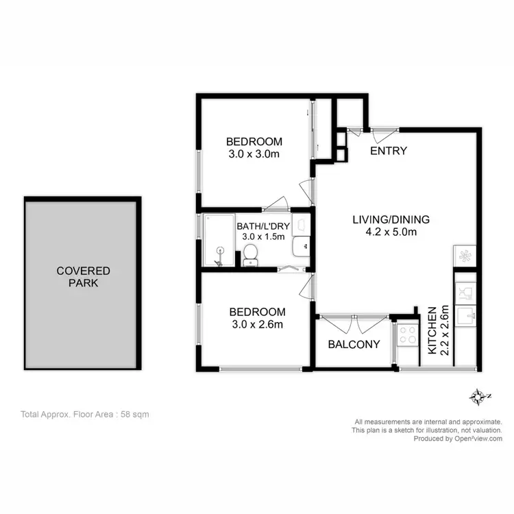 Floorplan of Homely apartment listing, 13/13 Battery Square, Battery Point TAS 7004