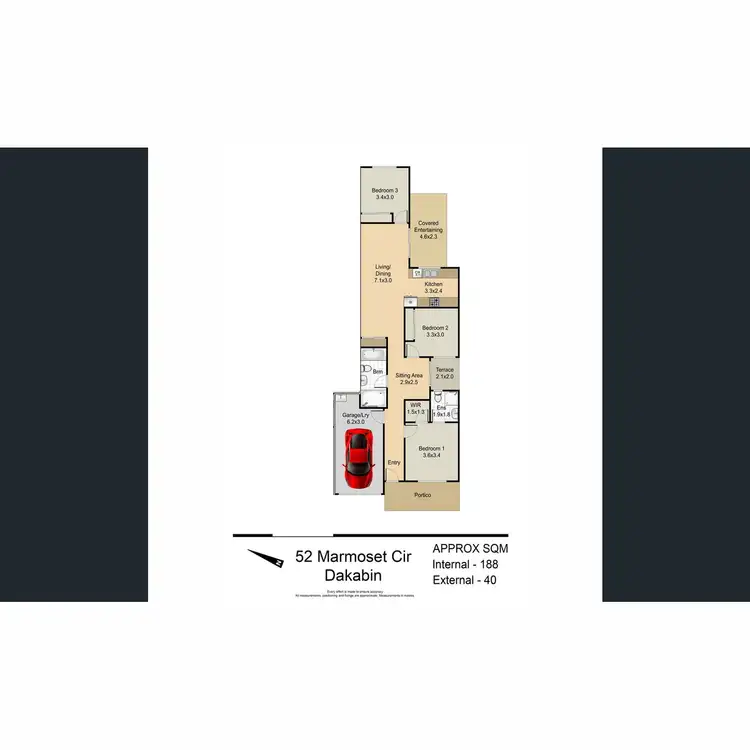 Floorplan of Homely semi-detached listing, 1/52 Marmoset Circuit, Dakabin QLD 4503