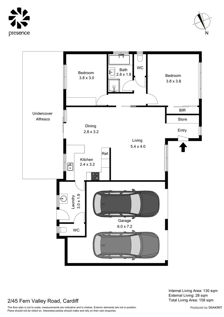 Floorplan of Homely villa listing, 2/45 Fern Valley Road, Cardiff NSW 2285