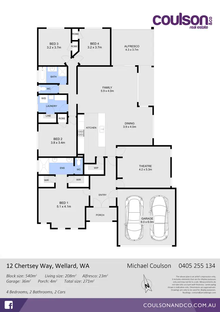 Floorplan of Homely house listing, 12 Chertsey Way, Wellard WA 6170