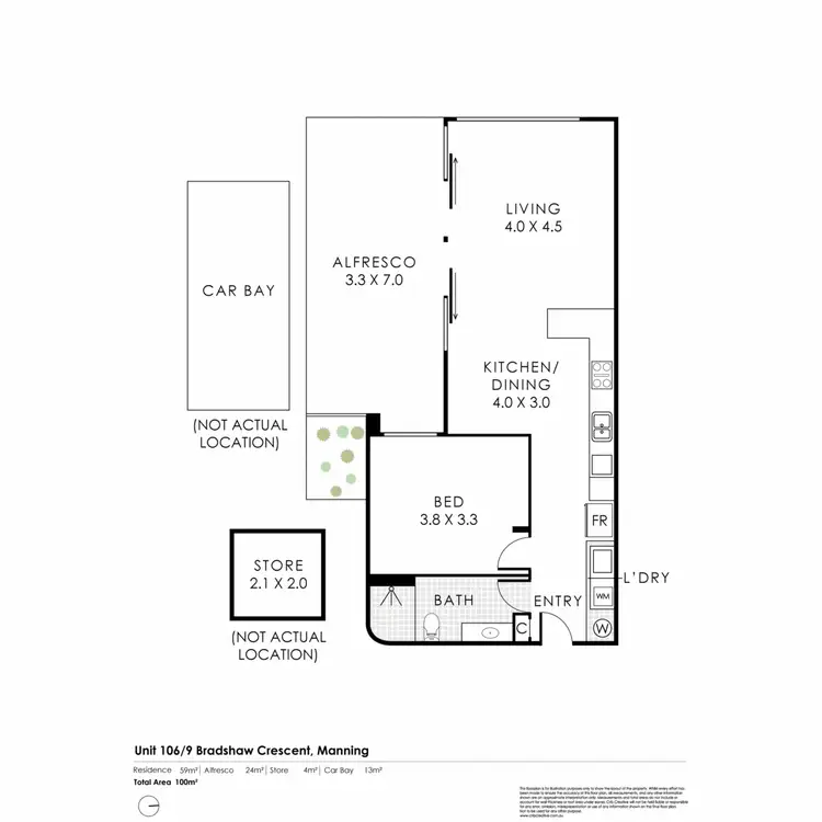 Floorplan of Homely apartment listing, 106/9 Bradshaw Crescent, Manning WA 6152