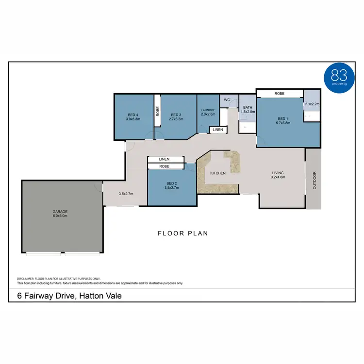 Floorplan of Homely house listing, 6 Fairway Drive, Hatton Vale QLD 4341