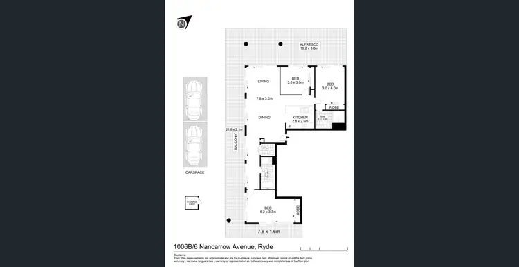 Floorplan of Homely apartment listing, 6 Nancarrow Avenue, Ryde NSW 2112