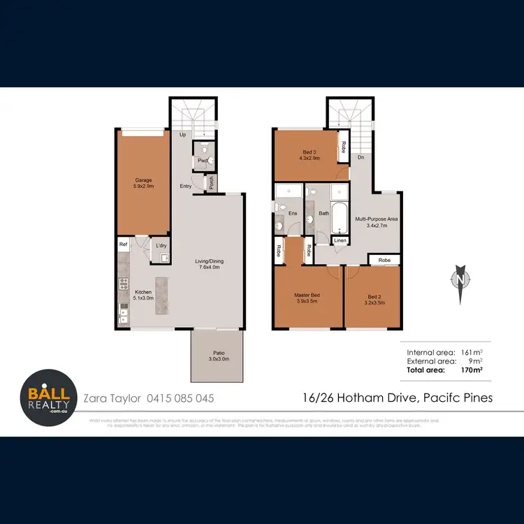 Floorplan of Homely townhouse listing, 16/26 Hotham Drive, Pacific Pines QLD 4211