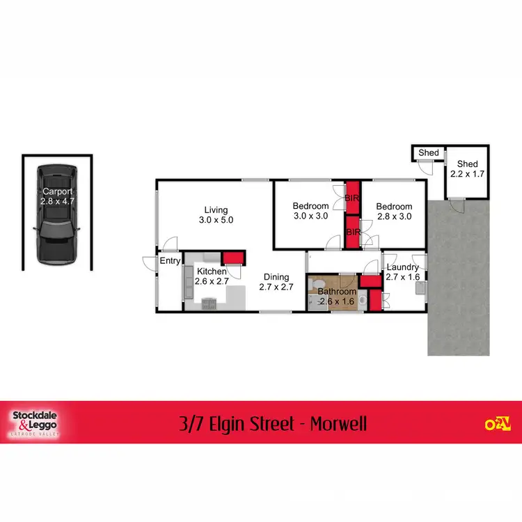Floorplan of Homely unit listing, 3/7 Elgin Street, Morwell VIC 3840