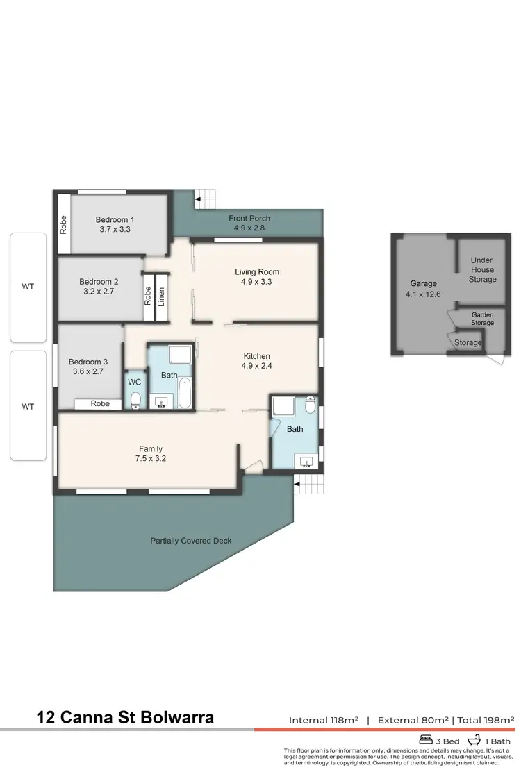 Floorplan of Homely house listing, 12 Canna Street, Bolwarra NSW 2320