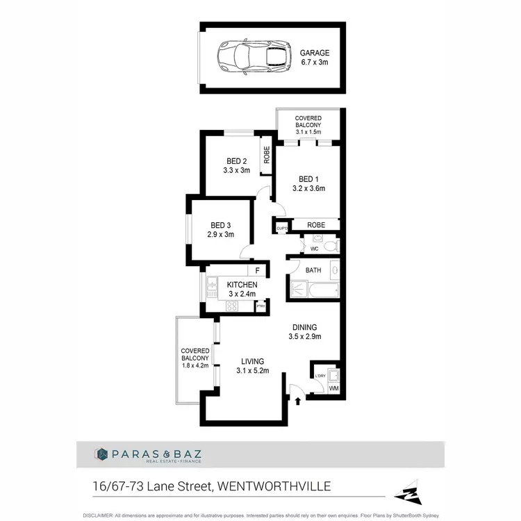 Floorplan of Homely unit listing, 16/67-73 Lane Street, Wentworthville NSW 2145