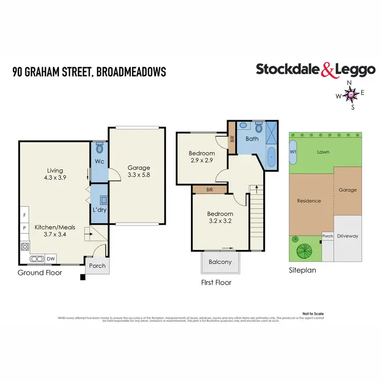 Floorplan of Homely townhouse listing, 90 Graham Street, Broadmeadows VIC 3047