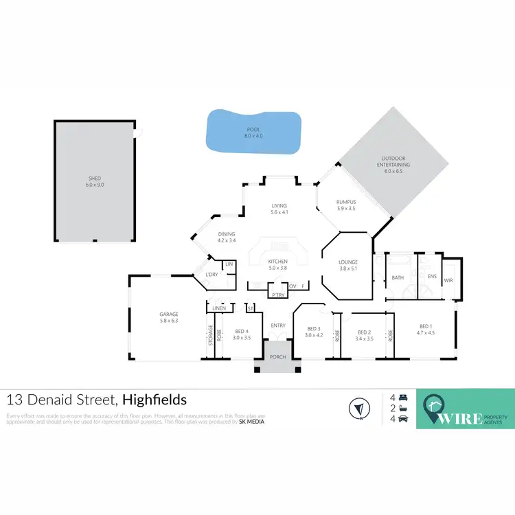 Floorplan of Homely house listing, 13 Denaid Street, Highfields QLD 4352