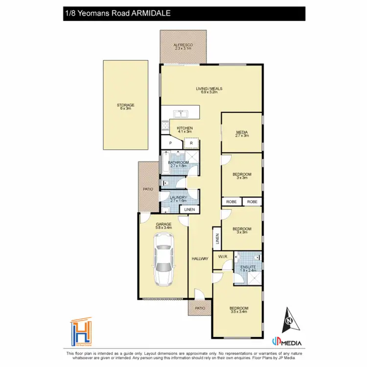 Floorplan of Homely townhouse listing, 1/8 Yeomans Road, Armidale NSW 2350
