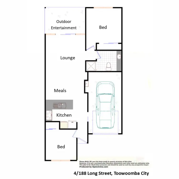 Floorplan of Homely unit listing, 4/188 Long Street, South Toowoomba QLD 4350