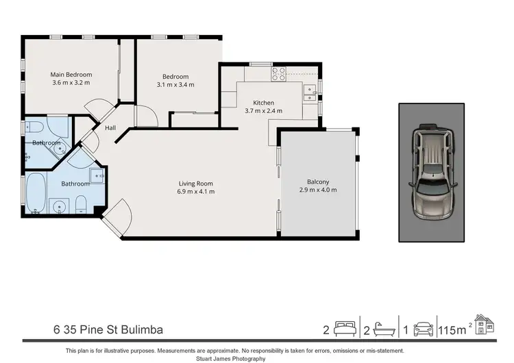 Floorplan of Homely unit listing, 6/35 Pine Street, Bulimba QLD 4171