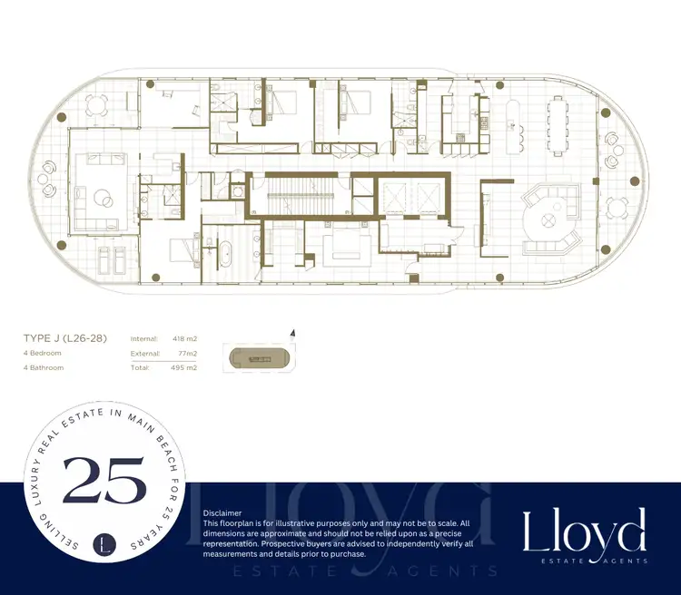 Floorplan of Homely apartment listing, 2801/3550 Main Beach Parade, Main Beach QLD 4217
