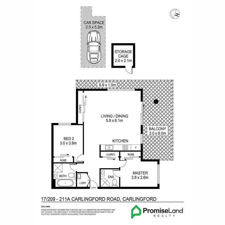 Floorplan of Homely apartment listing, 17/209-211A Carlingford Road, Carlingford NSW 2118