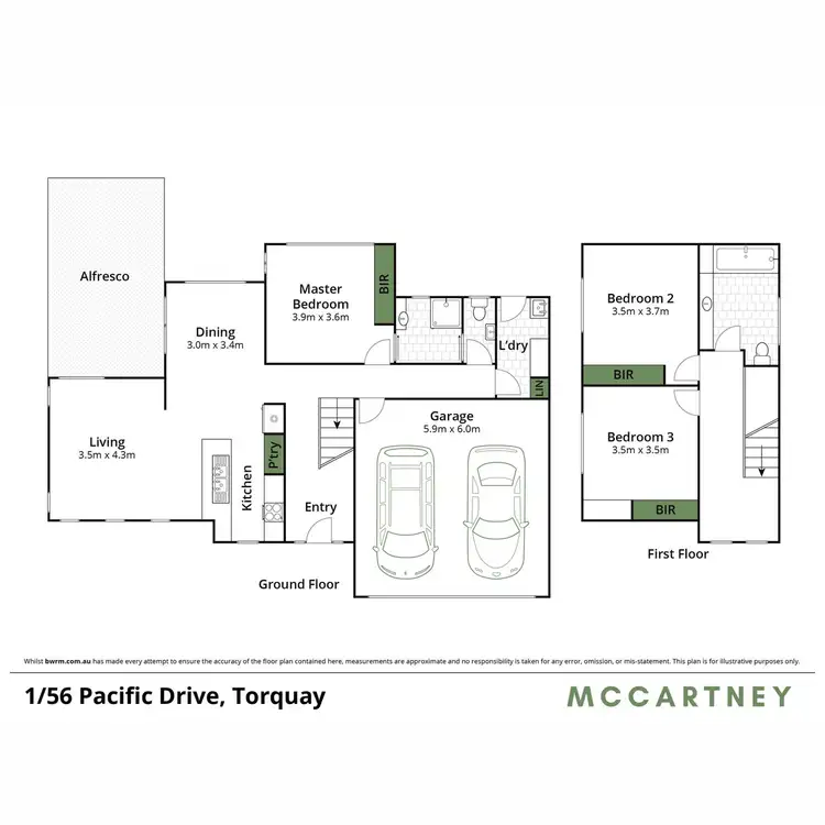 Floorplan of Homely townhouse listing, 1/56 Pacific Drive, Torquay VIC 3228