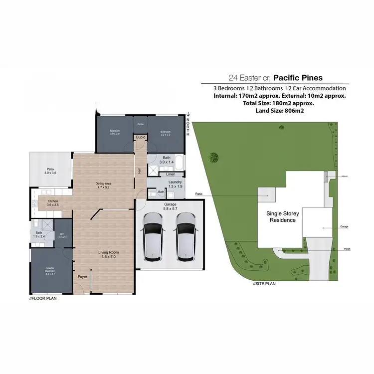 Floorplan of Homely house listing, 24 Easter Crescent, Pacific Pines QLD 4211