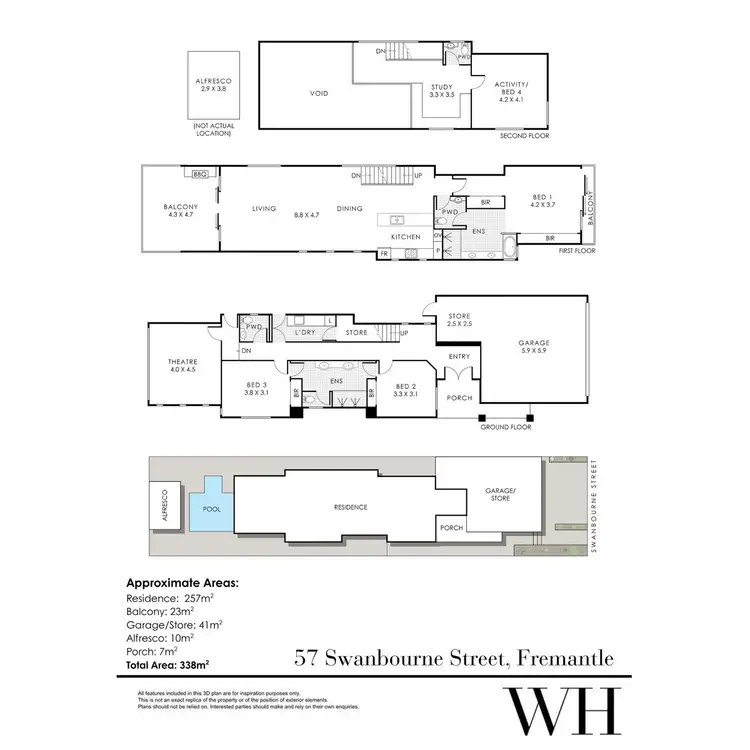 Floorplan of Homely house listing, 57 Swanbourne Street, Fremantle WA 6160