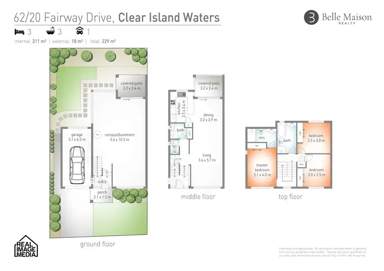 Floorplan of Homely townhouse listing, 62/20 Fairway Drive, Clear Island Waters QLD 4226