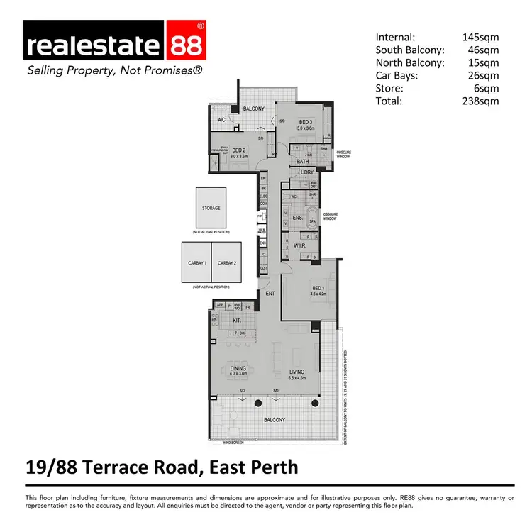 Floorplan of Homely apartment listing, 19/88 Terrace Road, East Perth WA 6004
