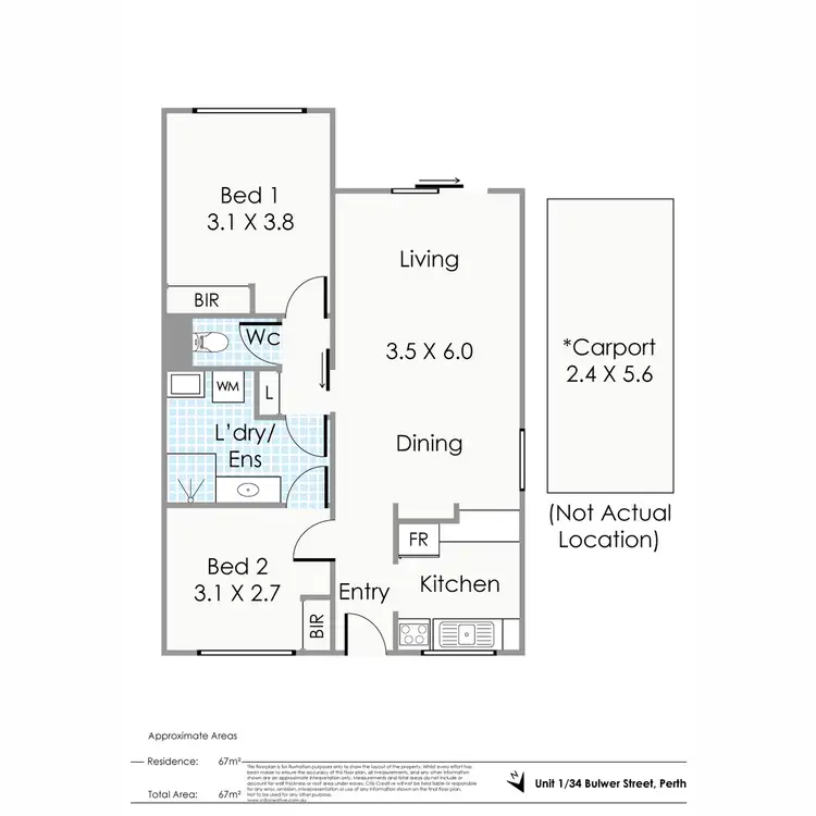 Floorplan of Homely apartment listing, 1/34 Bulwer Street, Perth WA 6000