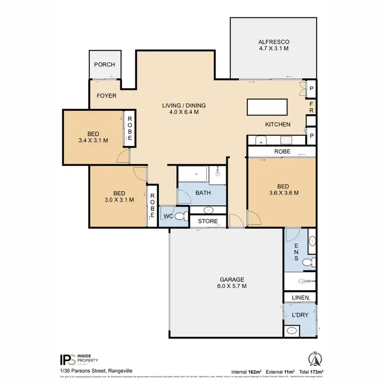 Floorplan of Homely unit listing, 1/36 Parsons Street, Rangeville QLD 4350