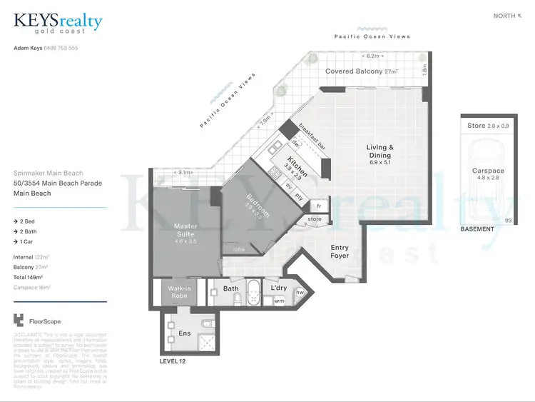 Floorplan of Homely apartment listing, 50/3554 Main Beach Parade, Main Beach QLD 4217