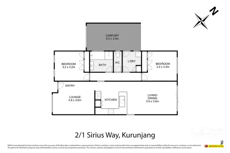 Floorplan of Homely unit listing, 2/1 Sirius Way, Kurunjang VIC 3337