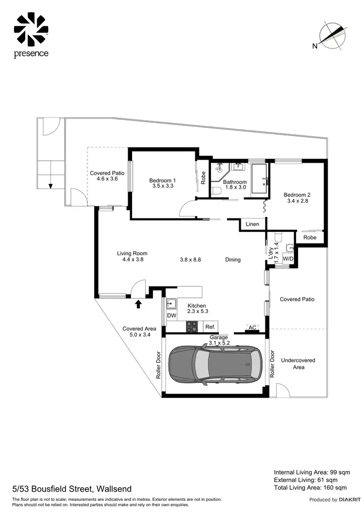Floorplan of Homely villa listing, 5/53 Bousfield Street, Wallsend NSW 2287