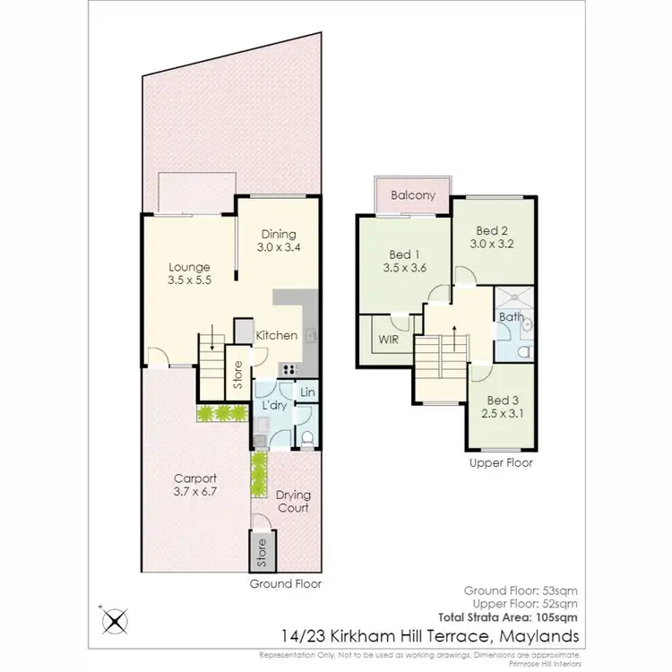 Floorplan of Homely terrace listing, 14/23 Kirkham Hill Terrace, Maylands WA 6051