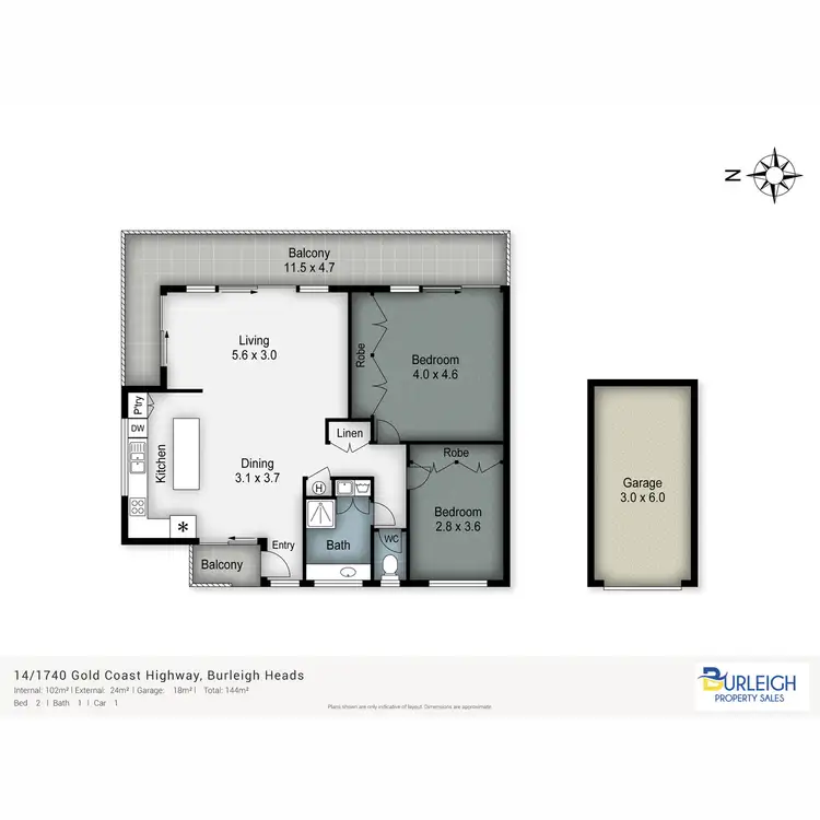 Floorplan of Homely apartment listing, 14/1740 Gold Coast Highway, Burleigh Heads QLD 4220