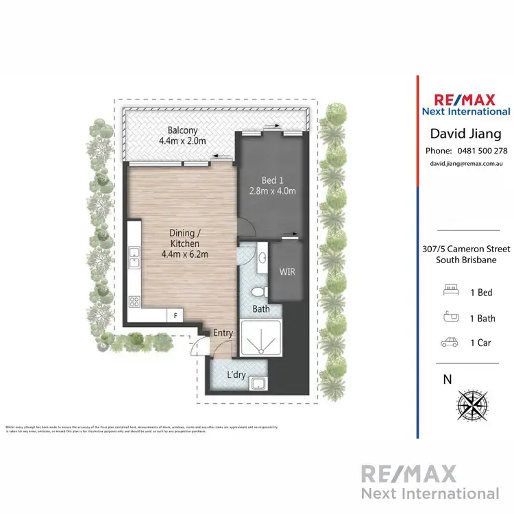 Floorplan of Homely apartment listing, 307/5 Cameron Street, South Brisbane QLD 4101