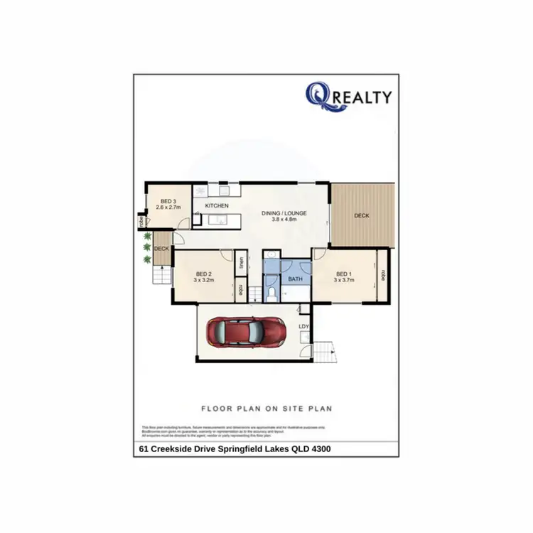 Floorplan of Homely semi-detached listing, 61 Creekside Drive, Springfield Lakes QLD 4300