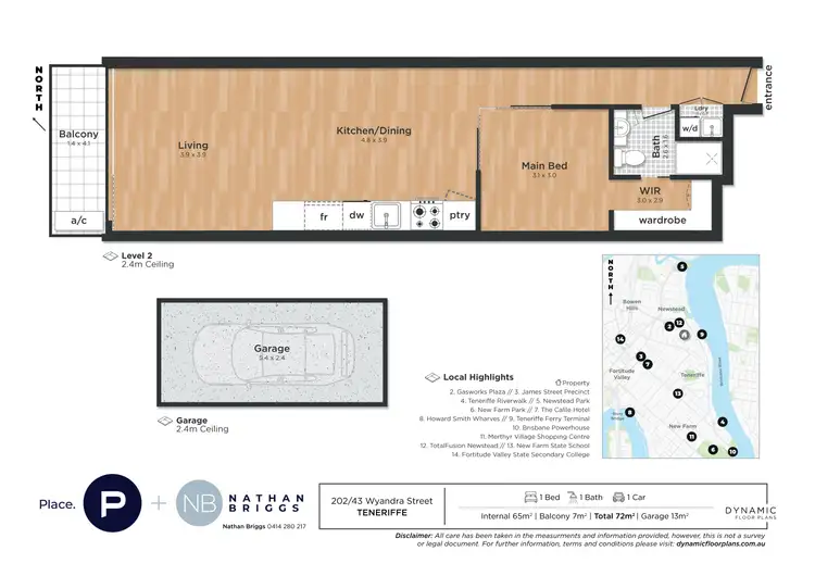 Floorplan of Homely apartment listing, 202/43 Wyandra Street, Teneriffe QLD 4005