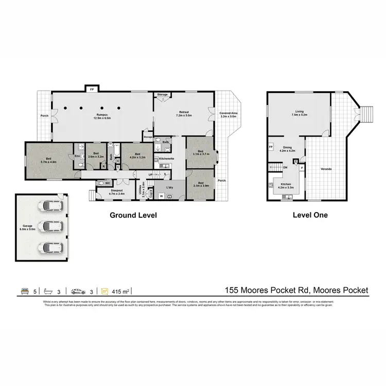 Floorplan of Homely house listing, 155 Moores Pocket Road, Moores Pocket QLD 4305