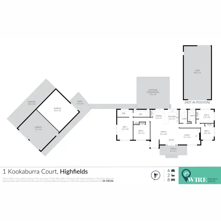Floorplan of Homely house listing, 1 Kookaburra Court, Highfields QLD 4352