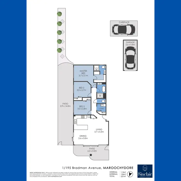 Floorplan of Homely unit listing, 1/195 Bradman Avenue, Maroochydore QLD 4558
