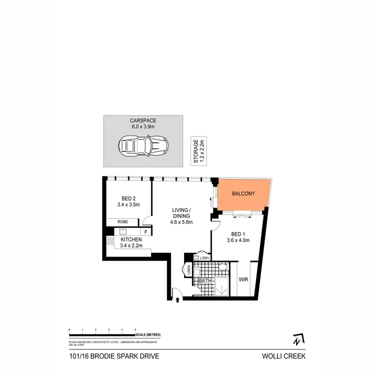 Floorplan of Homely apartment listing, 101/16 Brodie Spark Drive, Wolli Creek NSW 2205