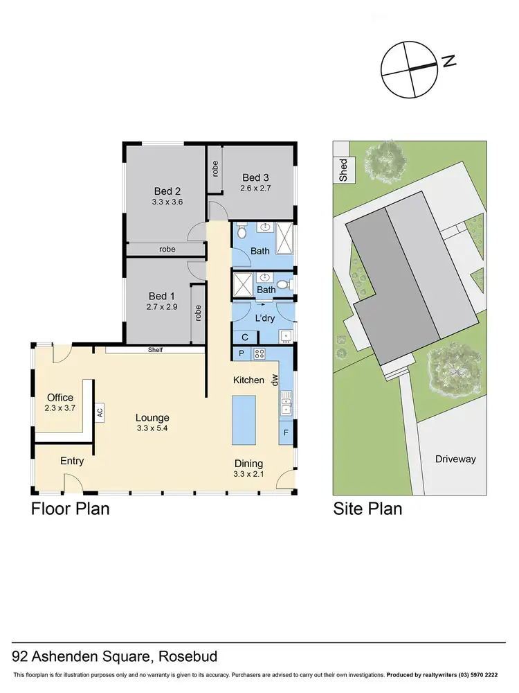 Floorplan of Homely house listing, 92 Ashenden Square, Rosebud VIC 3939