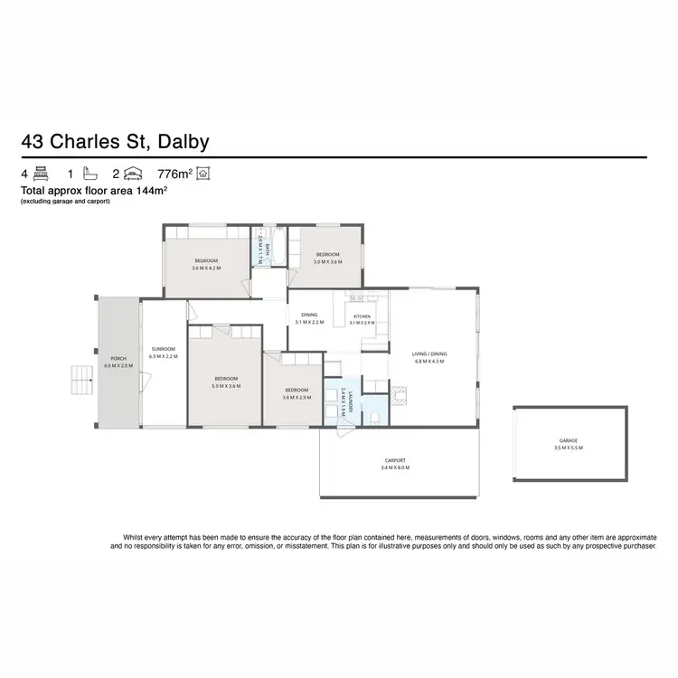 Floorplan of Homely house listing, 43 Charles Street, Dalby QLD 4405