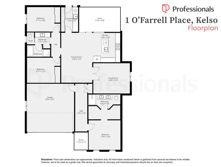 Floorplan of Homely house listing, 1 O'Farrell Place, Kelso NSW 2795