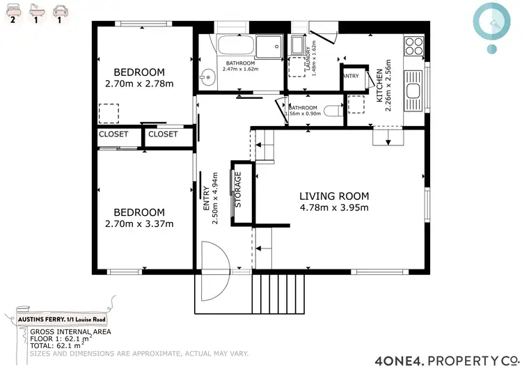 Floorplan of Homely unit listing, 1/1 Louise Road, Austins Ferry TAS 7011