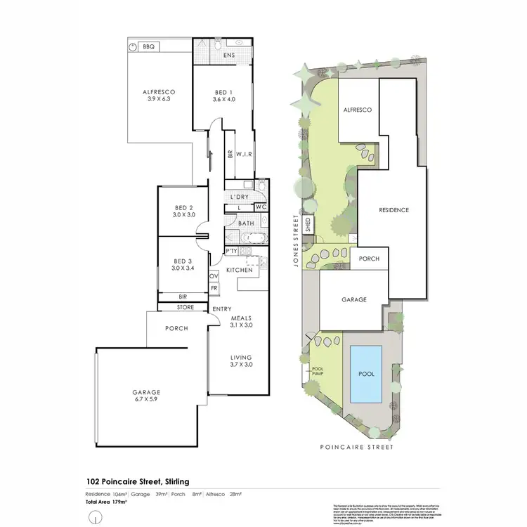 Floorplan of Homely semi-detached listing, 102 Poincaire Street, Stirling WA 6021