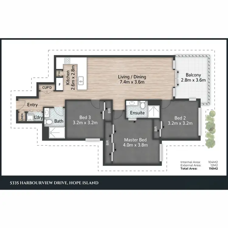Floorplan of Homely unit listing, 5335 Harbourview Drive, Hope Island QLD 4212