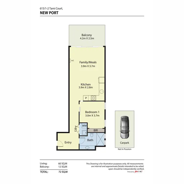 Floorplan of Homely apartment listing, 615/1-2 Tarni Court, New Port SA 5015