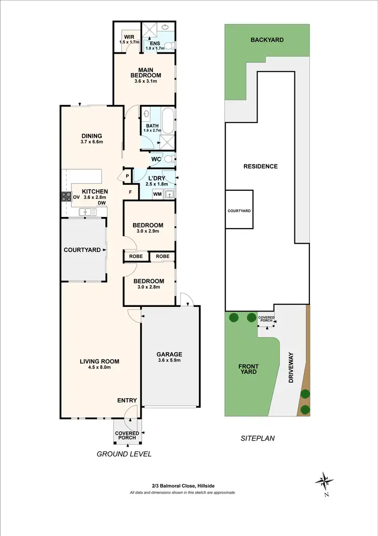 Floorplan of Homely unit listing, 2/3 Balmoral Close, Hillside VIC 3037